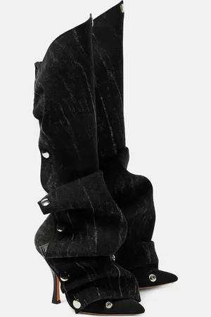 Y / PROJECT Snap denim knee-high boots