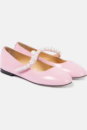 Mach & Mach Sirene faux pearl leather Mary Jane flats