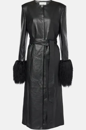 MAGDA BUTRYM Shearling-trimmed leather coat