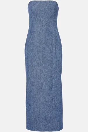 TOVE Alba strapless denim midi dress
