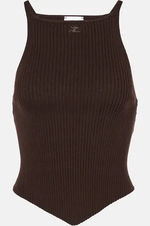 Courrèges CourrÃ¨ges Ribbed-knit jersey tank top