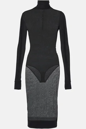 Saint Laurent Turtleneck jersey midi dress