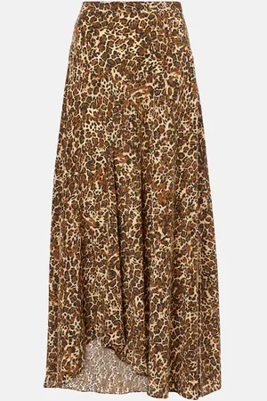 Isabel Marant Sakura leopard-print silk-blend midi skirt