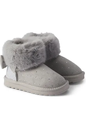 MONNALISA Faux shearling-trimmed ankle boots