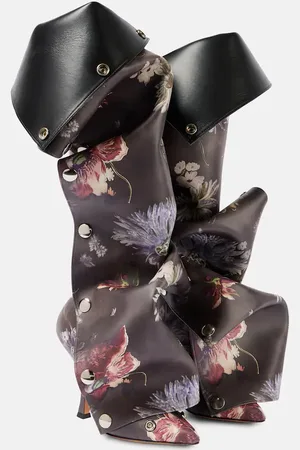 Y / PROJECT Snap 100 floral leather knee-high boots