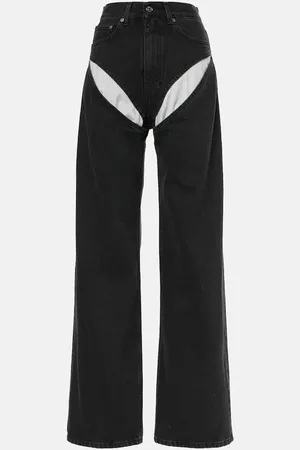 Y / PROJECT Evergreen cutout high-rise straight jeans