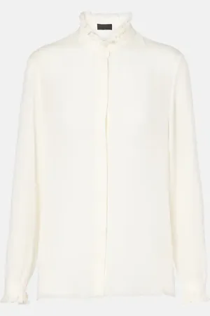NILI LOTAN Orin ruffled silk georgette shirt