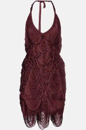 Salvatore Ferragamo Halterneck silk-blend minidress
