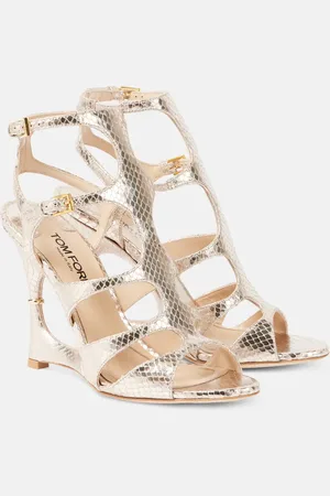 Tom Ford Cage snake-effect leather sandals