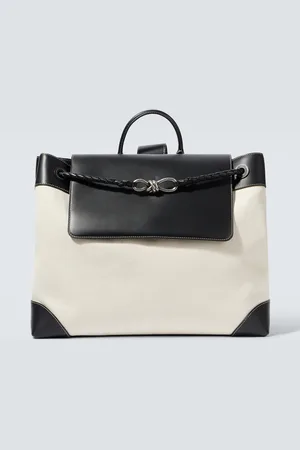 Bottega Veneta Andiamo Large canvas and leather backpack
