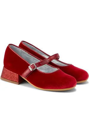 MONNALISA Dorothy glitter velvet ballet flats