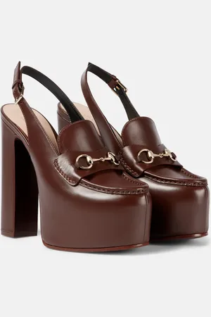 Gucci Horsebit leather platform loafer pumps