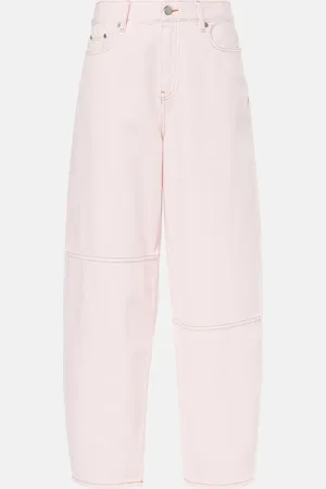 Ganni Mid-rise barrel-leg jeans