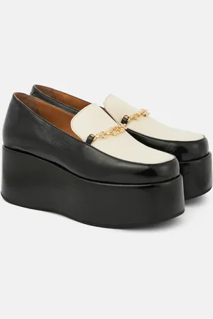 Ganni Faux leather platform loafers