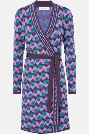Diane von Furstenberg Edwina knitted jacquard wrap dress