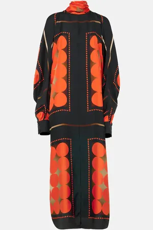 Khaite Lexi printed satin maxi dress