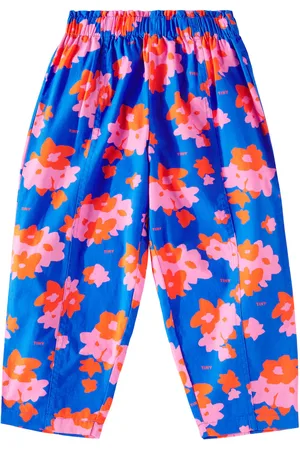 Tiny Cottons Flowers cotton wide-leg pants