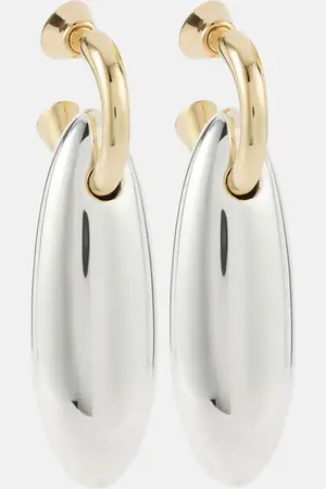 Bottega Veneta Ellipse Large 18kt gold-plated sterling earrings