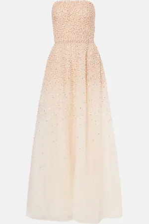 MONIQUE LHUILLIER Embroidered corset gown