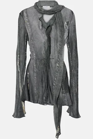 Acne Studios Denim-effect crÃªpe blouse