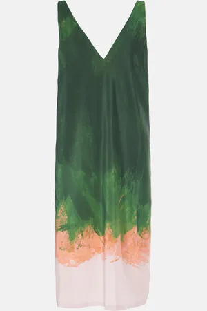 DRIES VAN NOTEN Printed silk-blend midi dress
