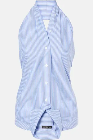 Balenciaga Striped deconstructed cotton top