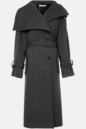 Acne Studios Herringbone belted wool-blend coat