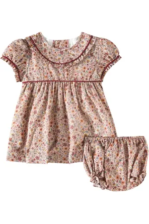 La Coqueta Baby Casilda cotton dress and bloomers set