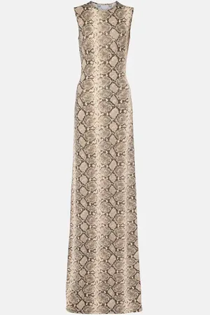 Marine Serre All Over Moon snake-print maxi dress
