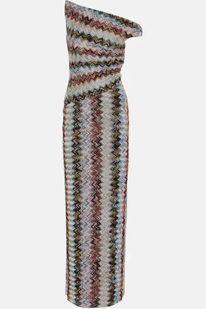 Missoni Zigzag draped lamÃ© maxi dress
