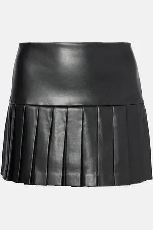 Norma Kamali Pleated faux leather miniskirt