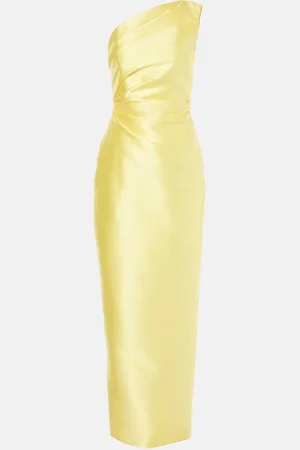 Solace Kira one-shoulder twill maxi dress
