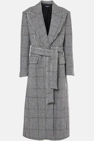 Dolce & Gabbana Houndstooth wool-blend coat