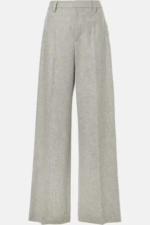 Brunello Cucinelli Wool and cashmere flannel wide-leg pants