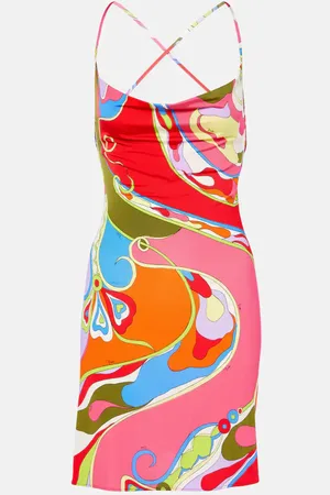 Puccini Orchidee jersey satin minidress