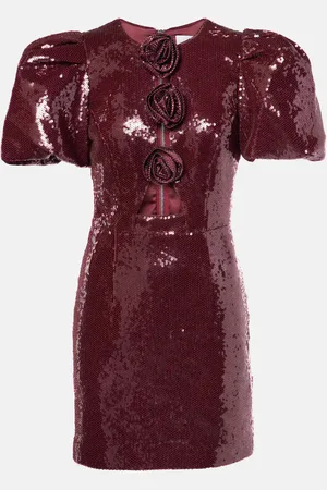 Rebecca Vallance Zelda floral-appliquÃ© sequined minidress