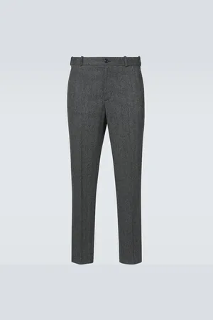 Moncler Herringbone wool-blend straight pants