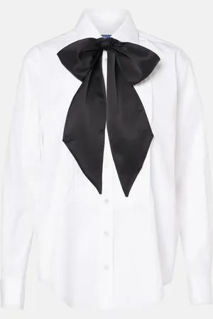 Ralph Lauren Bow-detail cotton poplin shirt