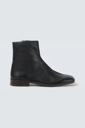 LEMAIRE Piped leather ankle boots