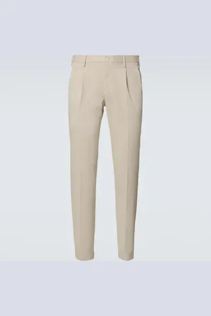 Incotex Pleated cotton tapered pants