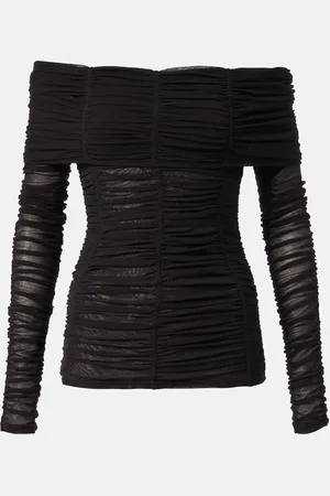 The Attico Ruched off-shoulder jersey top