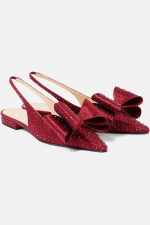 Mach & Mach Le Cadeau embellished satin slingback flats