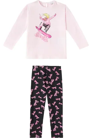 MONNALISA X BarbieÂ® printed jersey T-shirt and leggings set