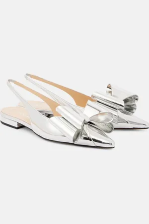 Mach & Mach Le Cadeau bow-detail leather slingback flats