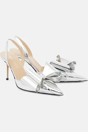 Mach & Mach Le Cadeau 85 mirrored leather slingback pumps