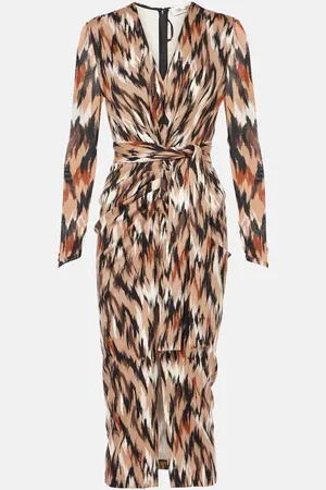 Diane von Furstenberg Hades printed gathered jersey midi dress