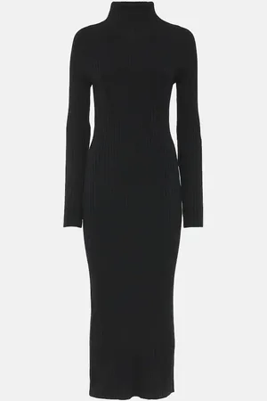 Joseph Ribbed-knit wool and silk midi dress
