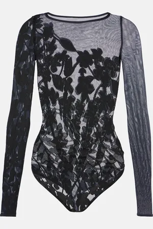 Wolford Graphic Flower sheer mesh bodysuit