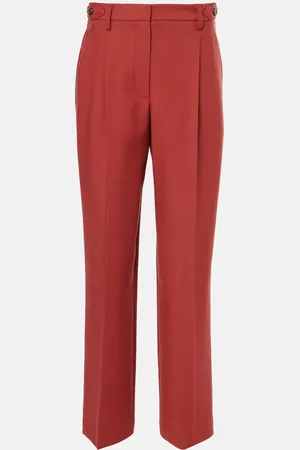 Brunello Cucinelli High-rise virgin wool twill straight pants