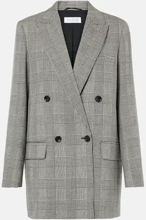 Max Mara Paniere houndstooth virgin wool blazer